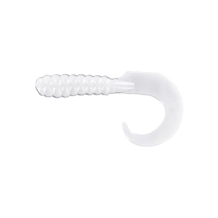 Big Bite Baits 2 in. Curl Tail Grub White Fishing Lure, 10PK CTG211